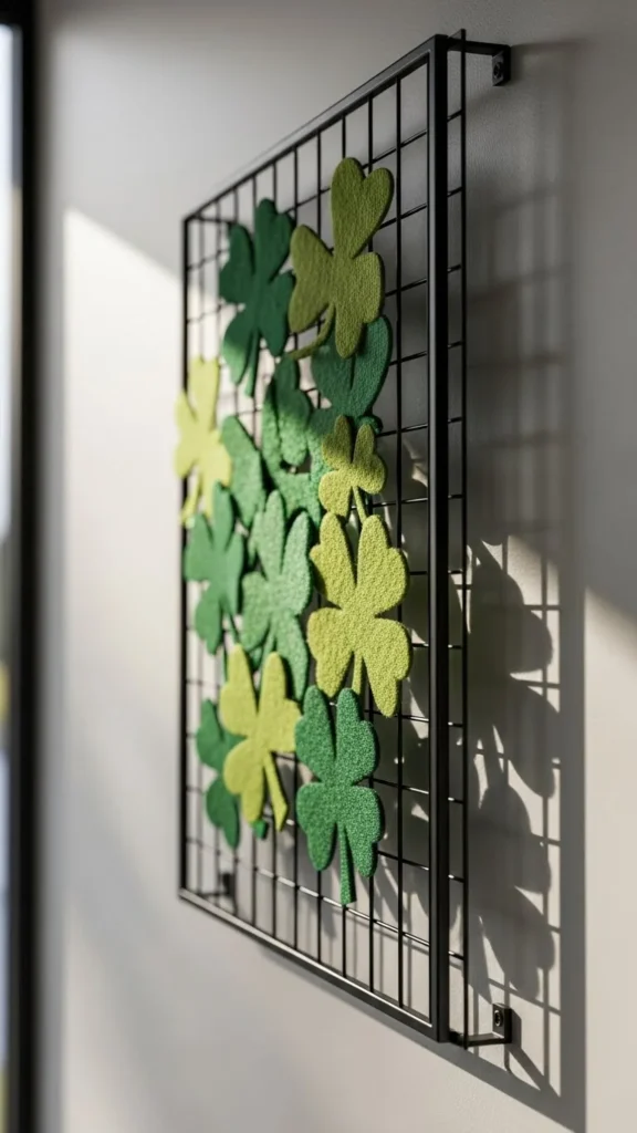 Felt Shamrock Wall Grid Decor