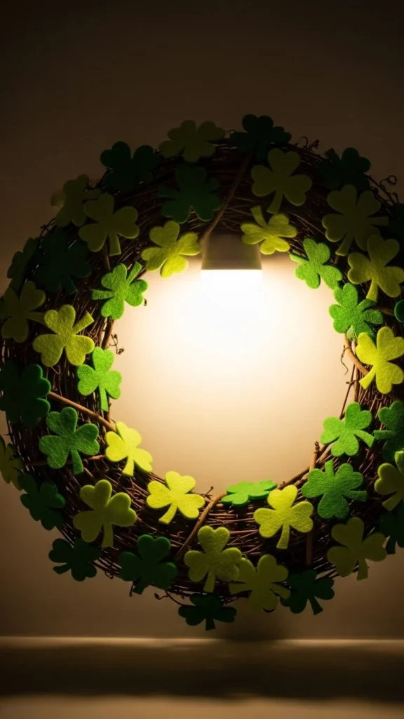 Felt Shamrock Wreath Accent