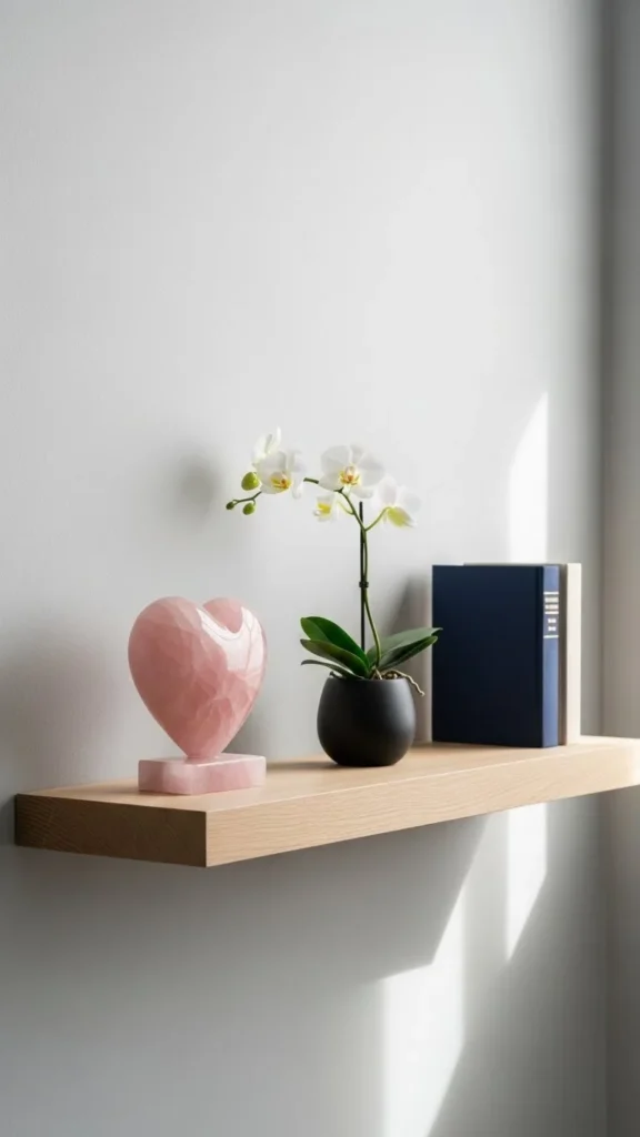 Floating Shelf With Heart Accent