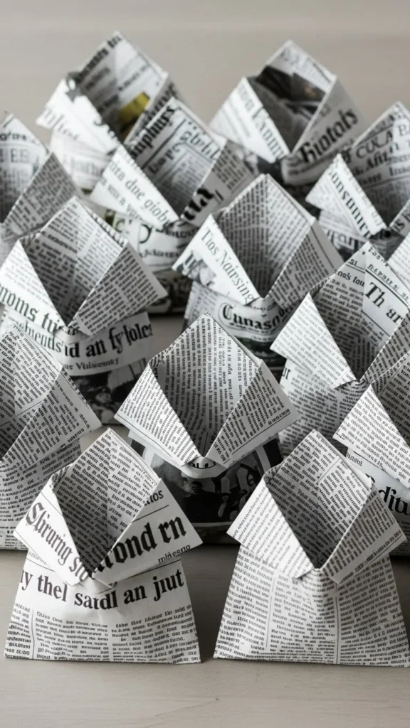 Folded Newspaper Treat Bags