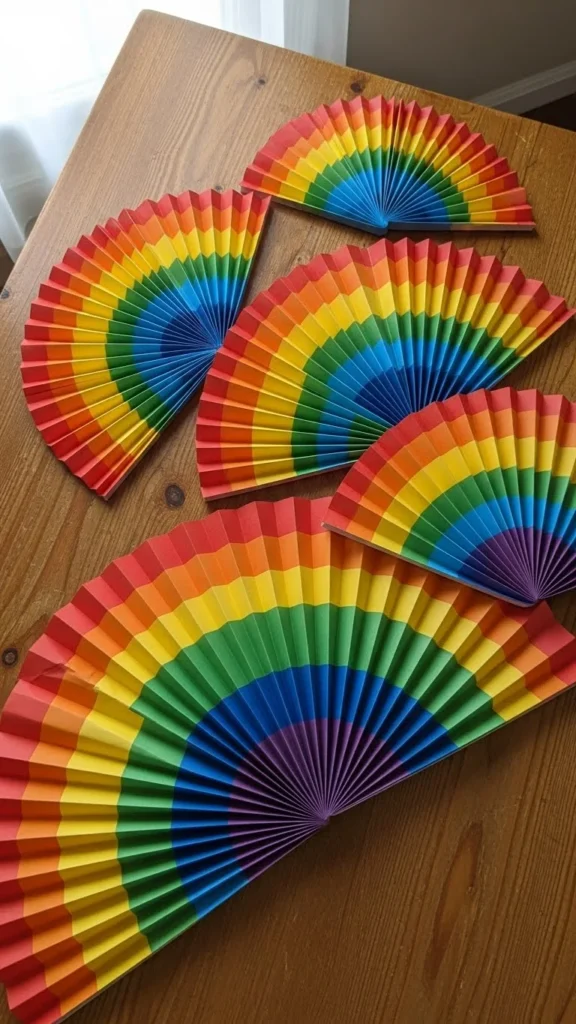 Folded Rainbow Fans