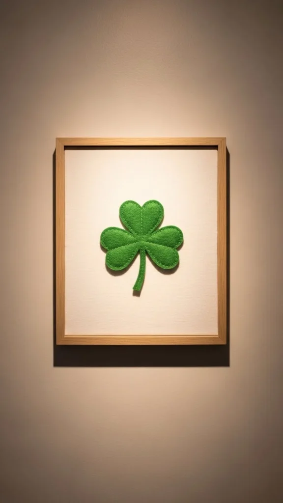 Framed Felt Shamrock Art