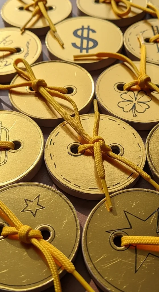 Gold Coin Shoe Laces