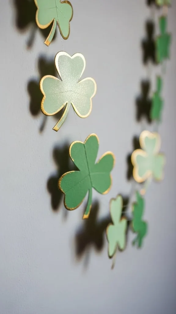 Gold-Edged Clover Garland