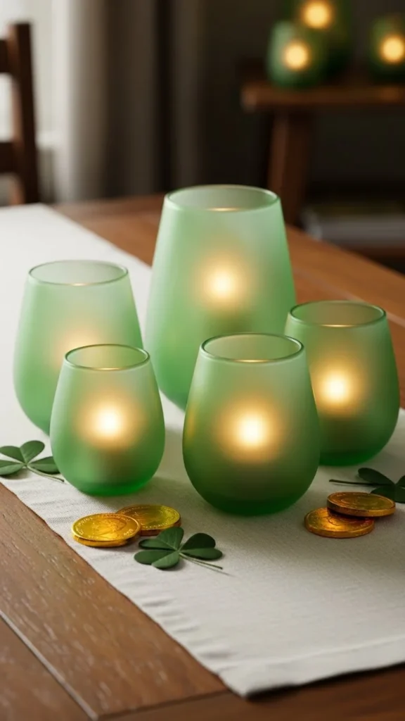 Green Glass Votives