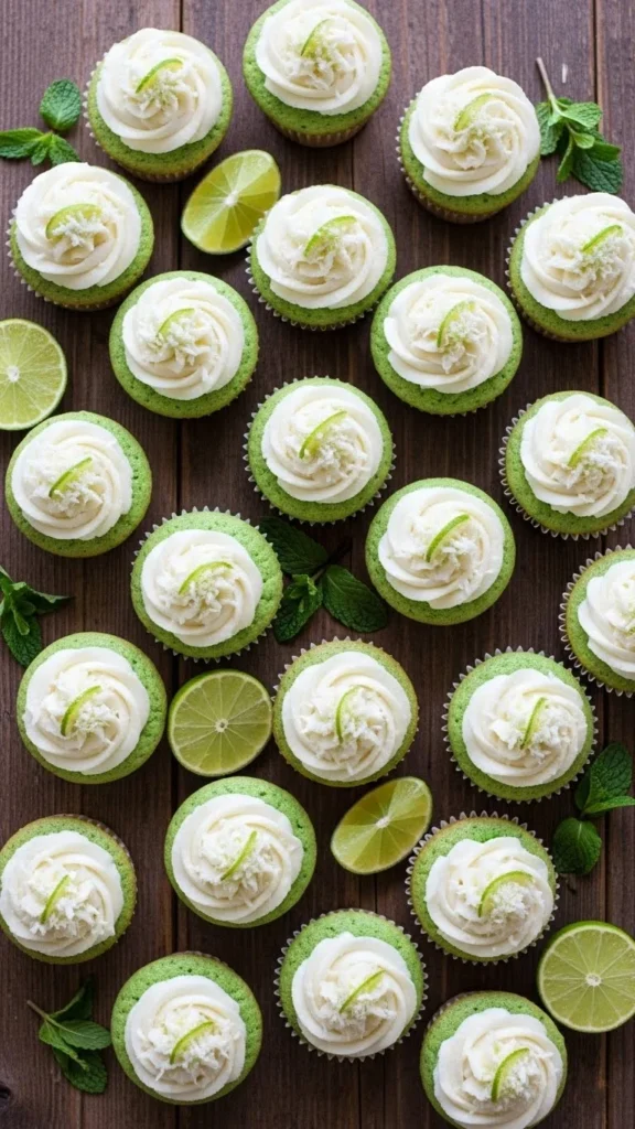Green Marble Frosted Cupcakes