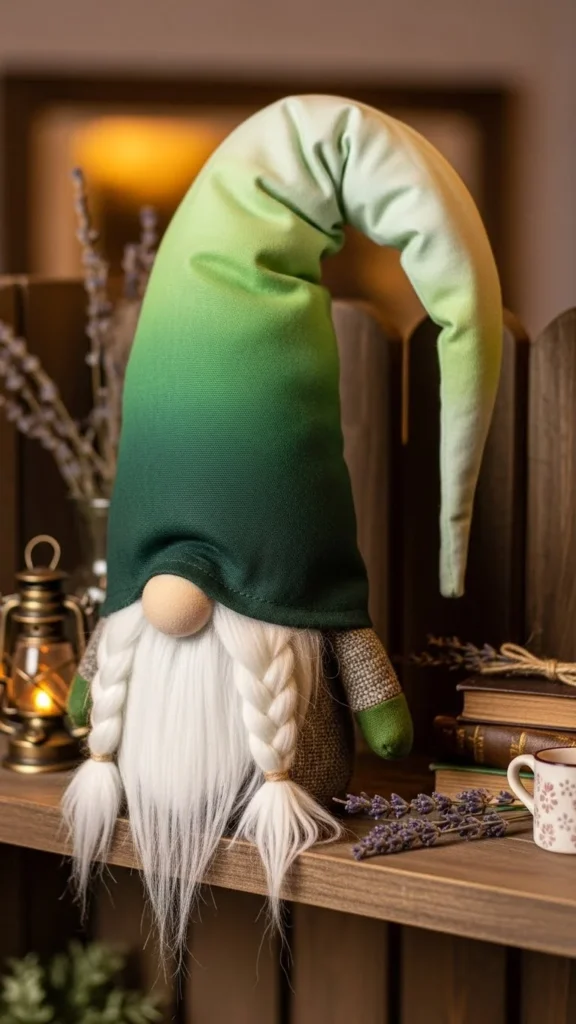 Green Ombre Hat Gnome