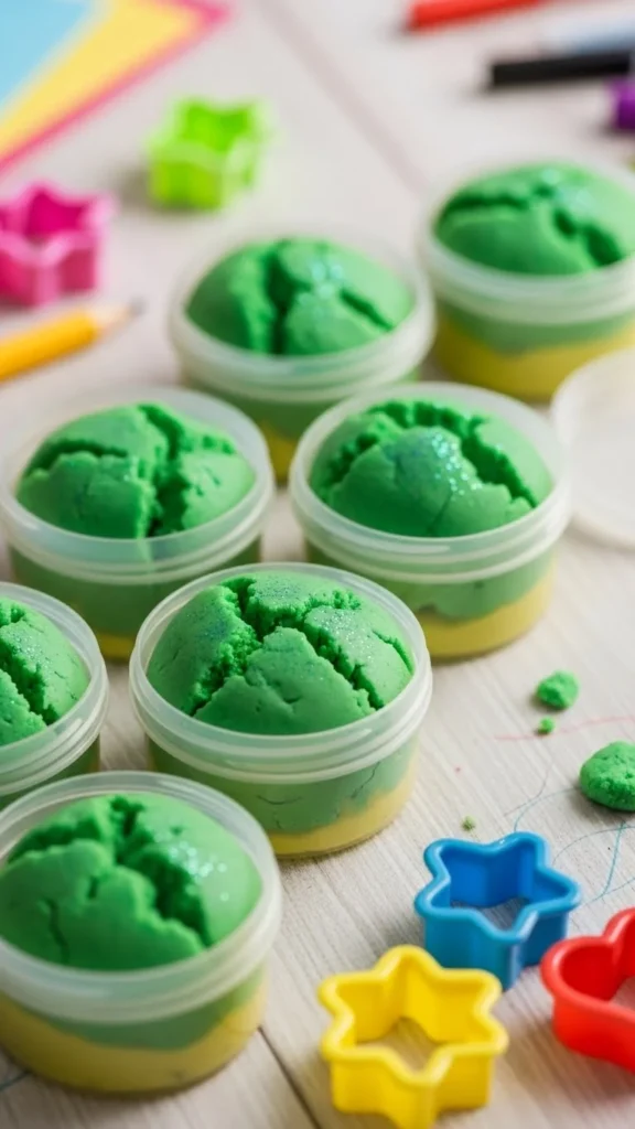 Green Play Dough Cups