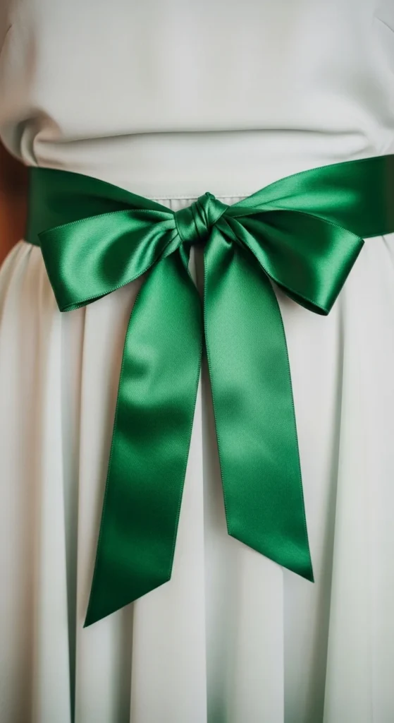 Green Ribbon Belt Tie