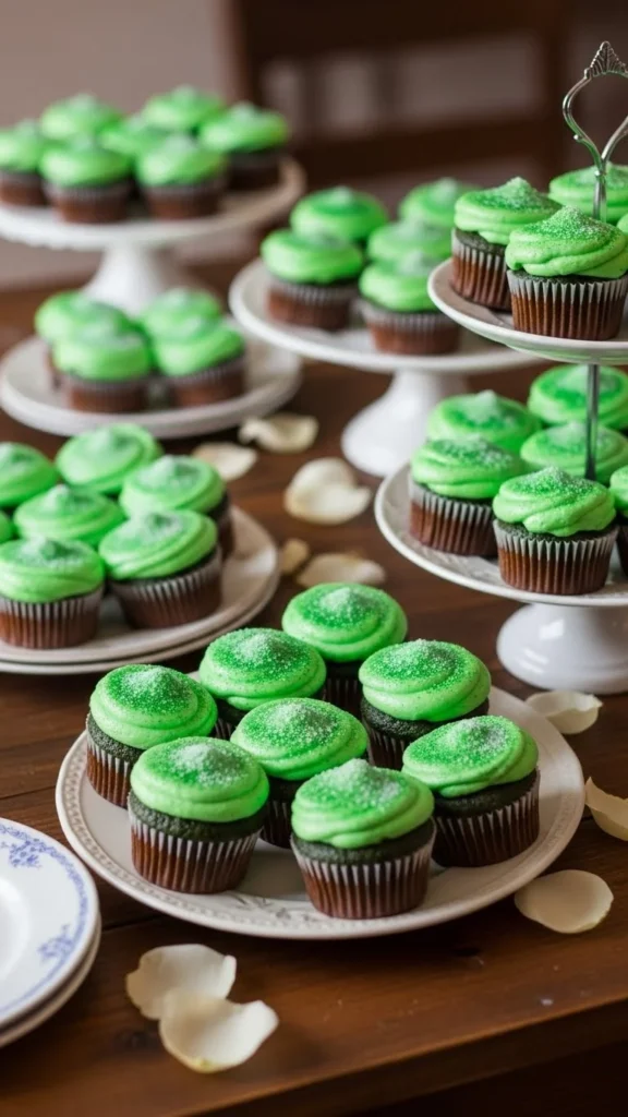 Green Sugar Dust Cupcakes