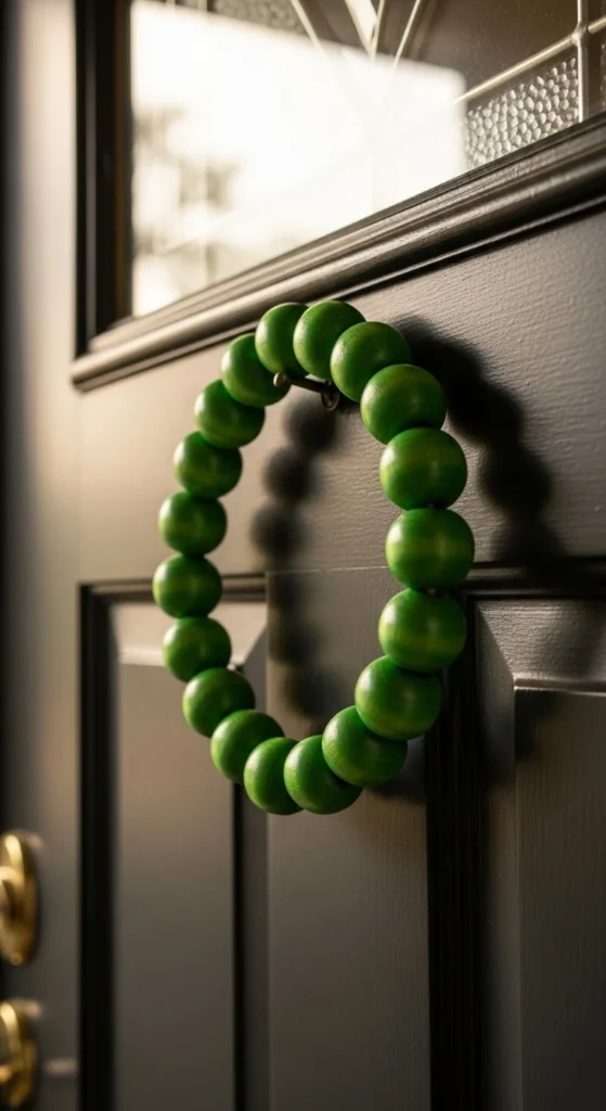 Green Wooden Bead Ring