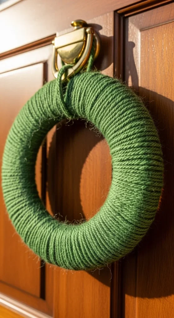 Green Yarn Wrapped Ring