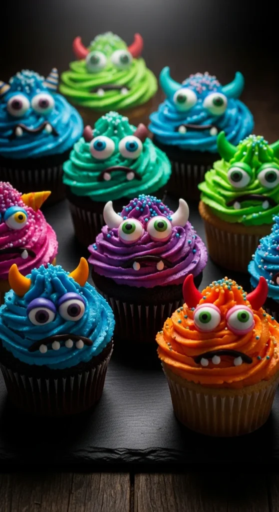 Halloween Monster Cupcakes
