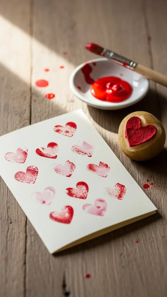 Hand-Stamped Heart Card