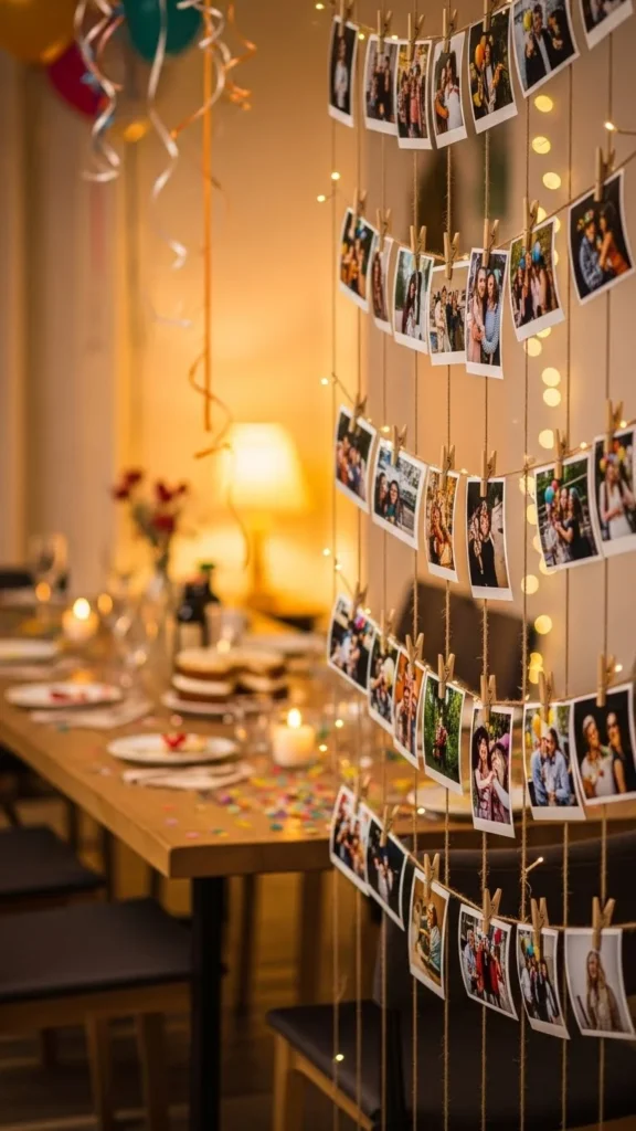 Hanging Photo String Display