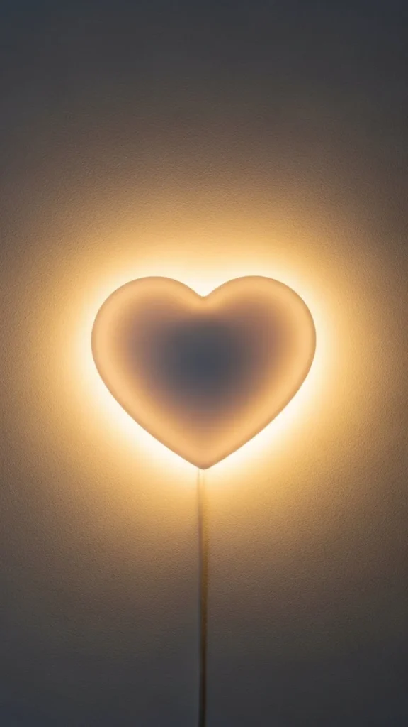 Heart Outline Neon-Style Light