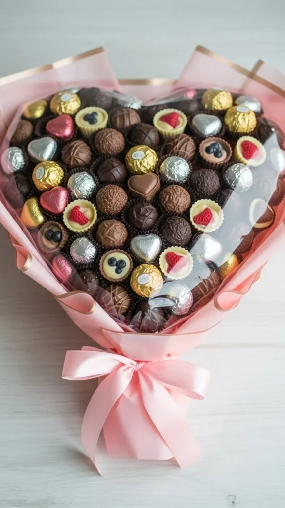 Heart-Shaped Chocolate Bouquet