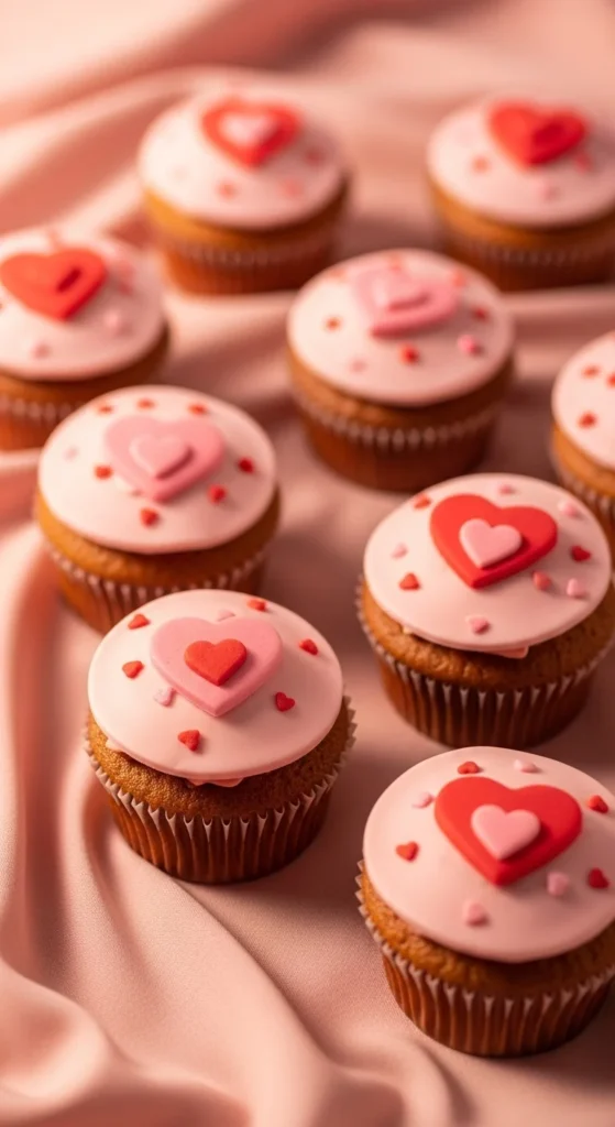Heart-Topped Celebration Cupcakes