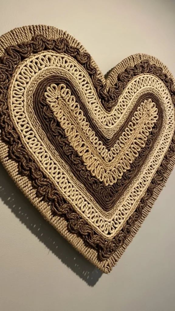 Heart Wall Art With Natural Fibers