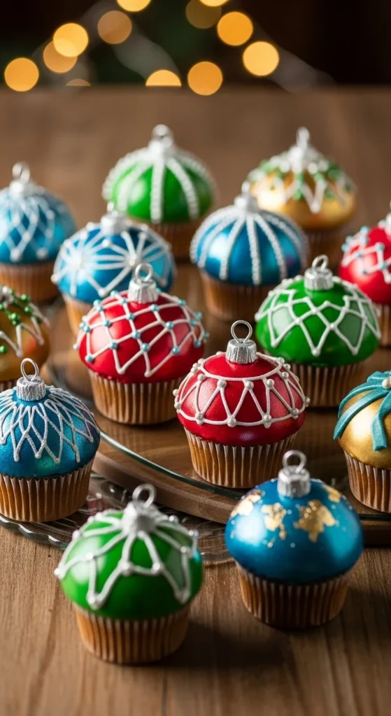 Holiday Ornament Cupcakes