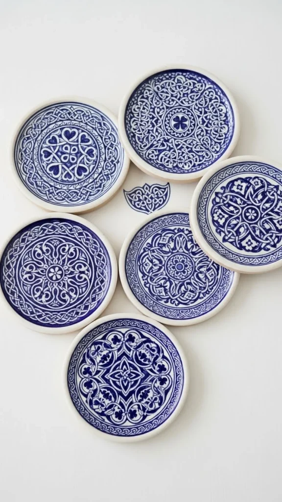 Irish Blue Pottery Coasters
