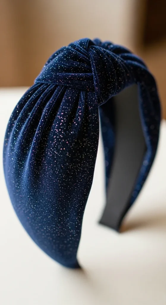 Knotted Glitter Velvet Headband