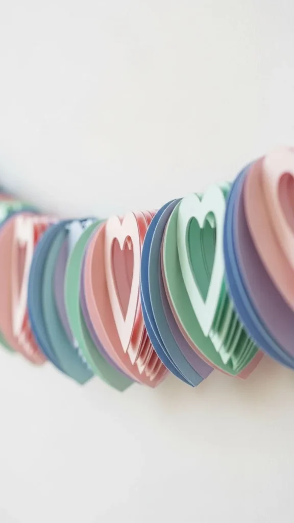 Layered Cardstock Heart Garland