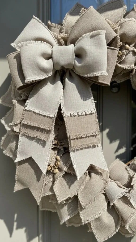 Layered Neutral Linen Bow