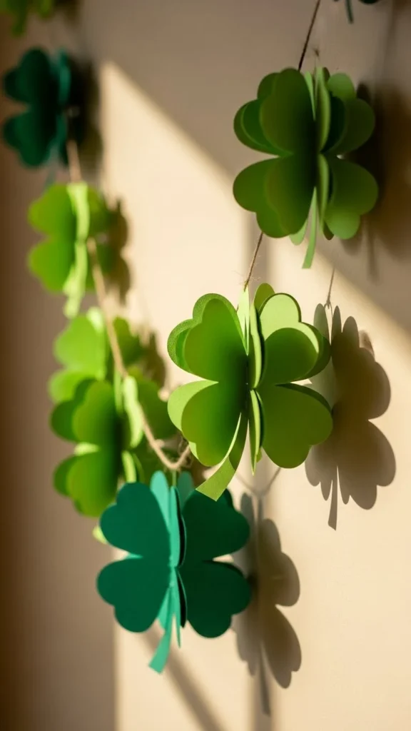 Layered Paper Clover Garland