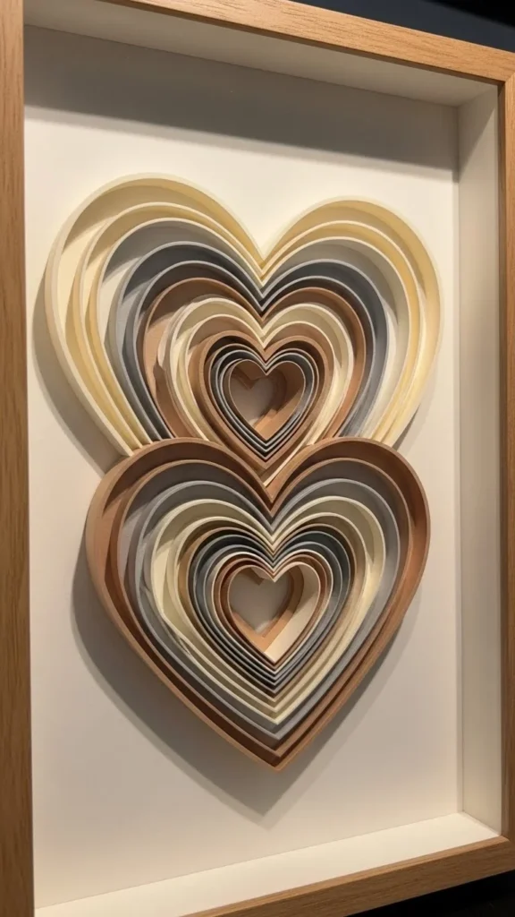 Layered Paper Heart Art
