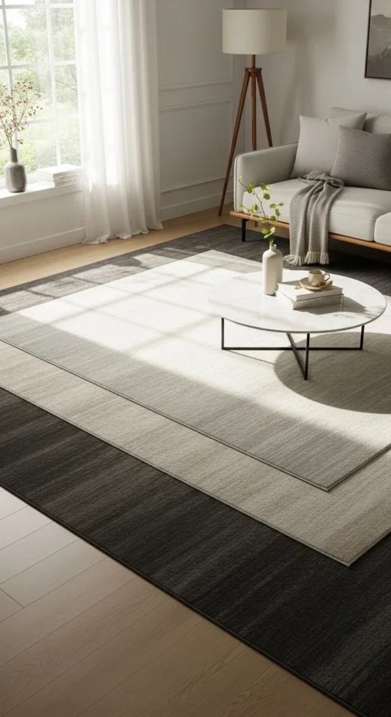 Light Area Rug Layering