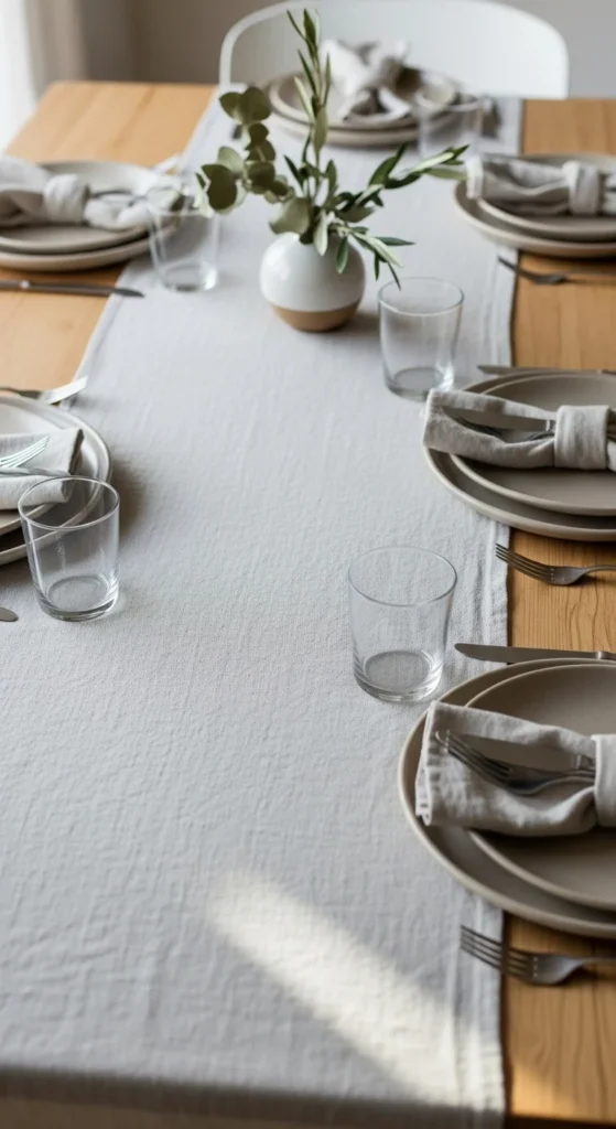 Light Linen Table Runner