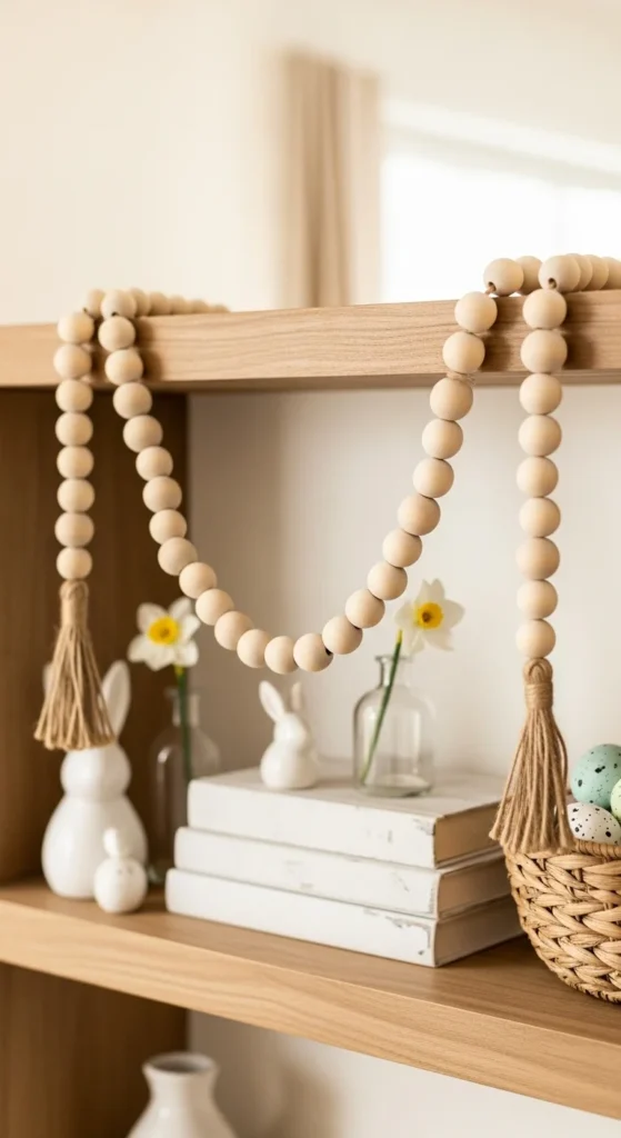 Light Wood Bead Garland