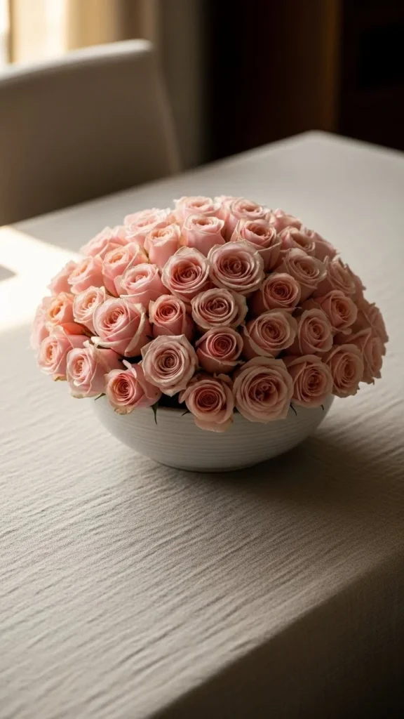 Low Blush Rose Bowl