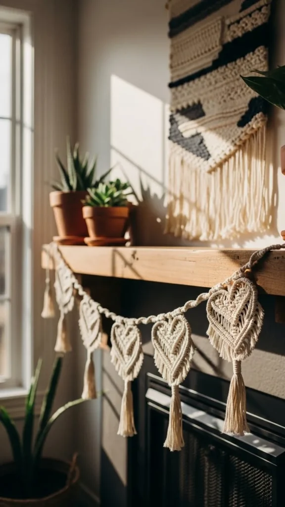 Macramé Heart Garland