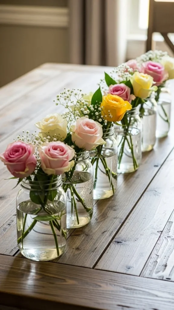 Mason Jar Rose Line