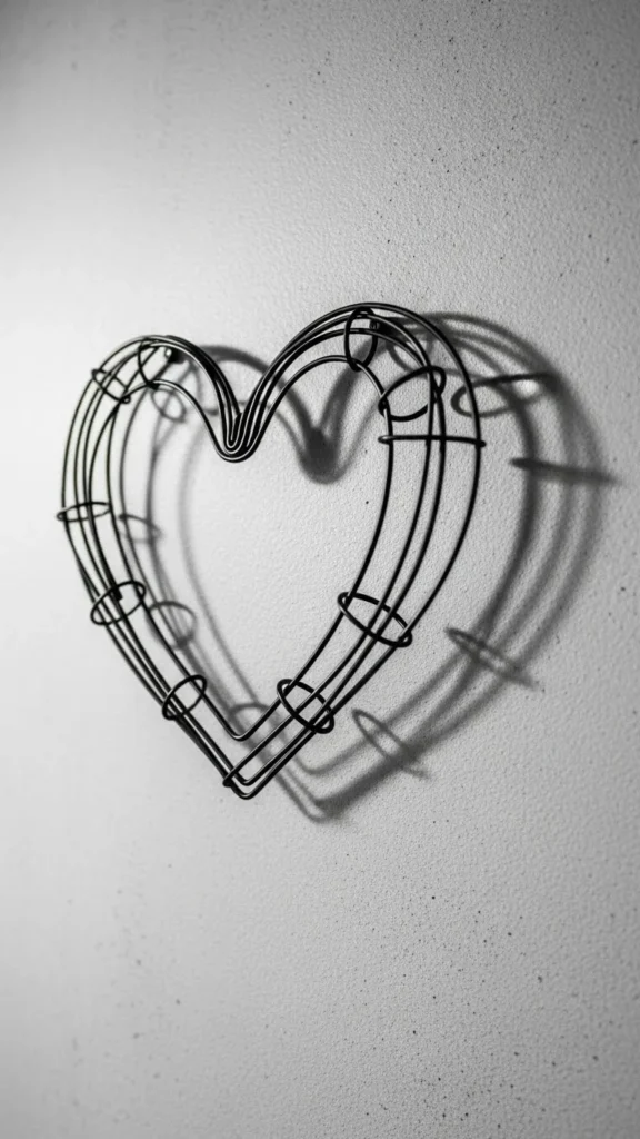 Metal Wire Heart Frame