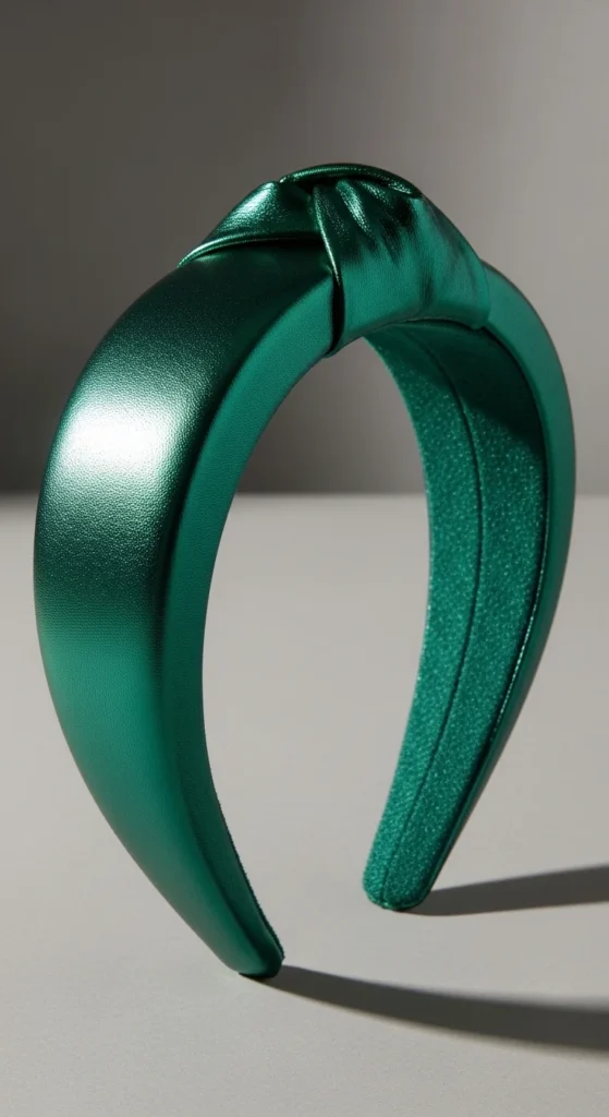 Metallic Green Padded Headband