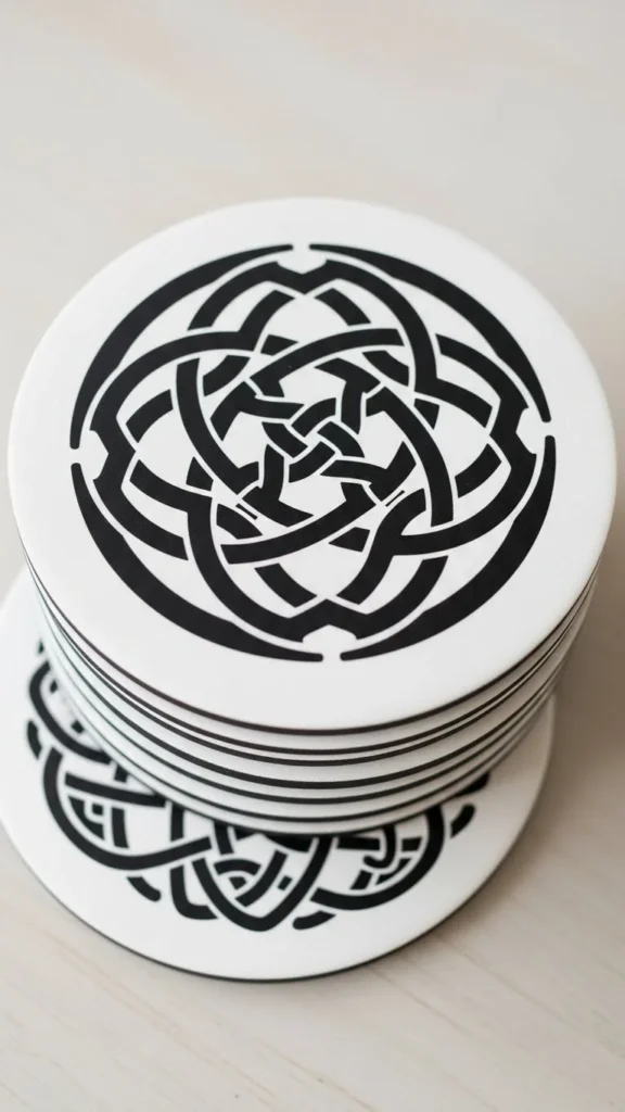 Minimal Celtic Line Art Coasters