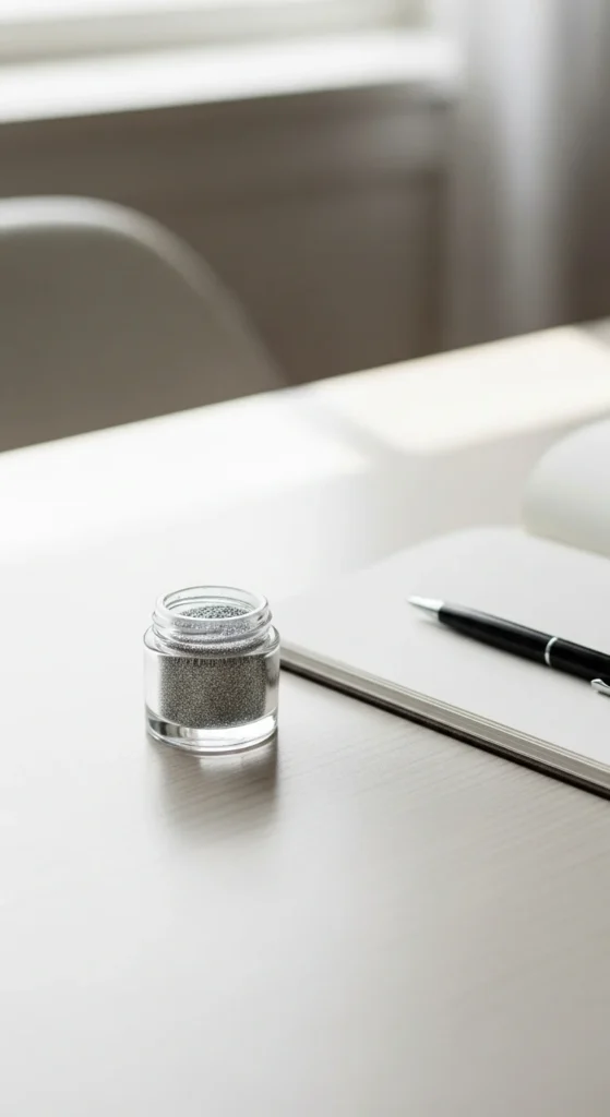 Minimal Desk Glitter Jar