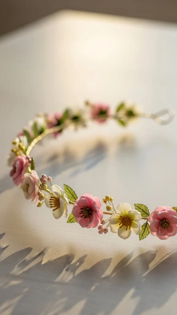 Minimal Floral Wire Crown