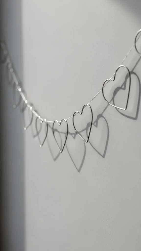 Minimal Line Heart Garland