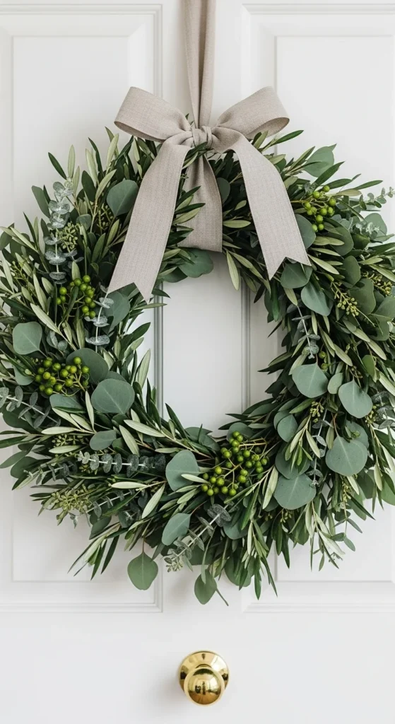 Mixed Green Textured Wreath