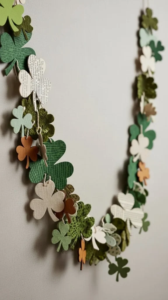 Mixed Material Clover Garland
