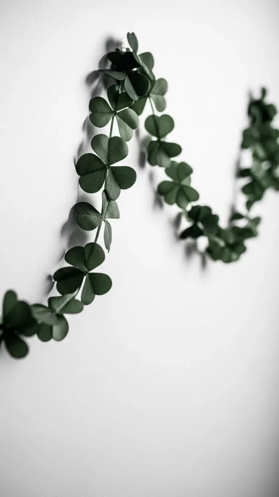 Monochrome Green Clover Garland