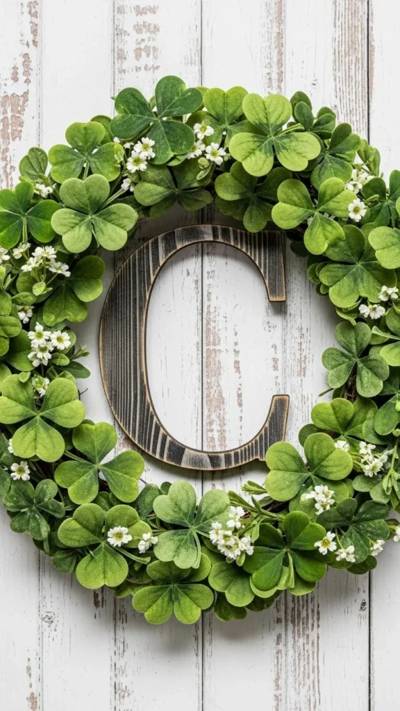 Monogram Shamrock Wreath