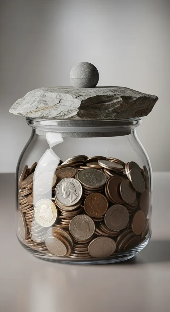 Natural Stone Coin Jar