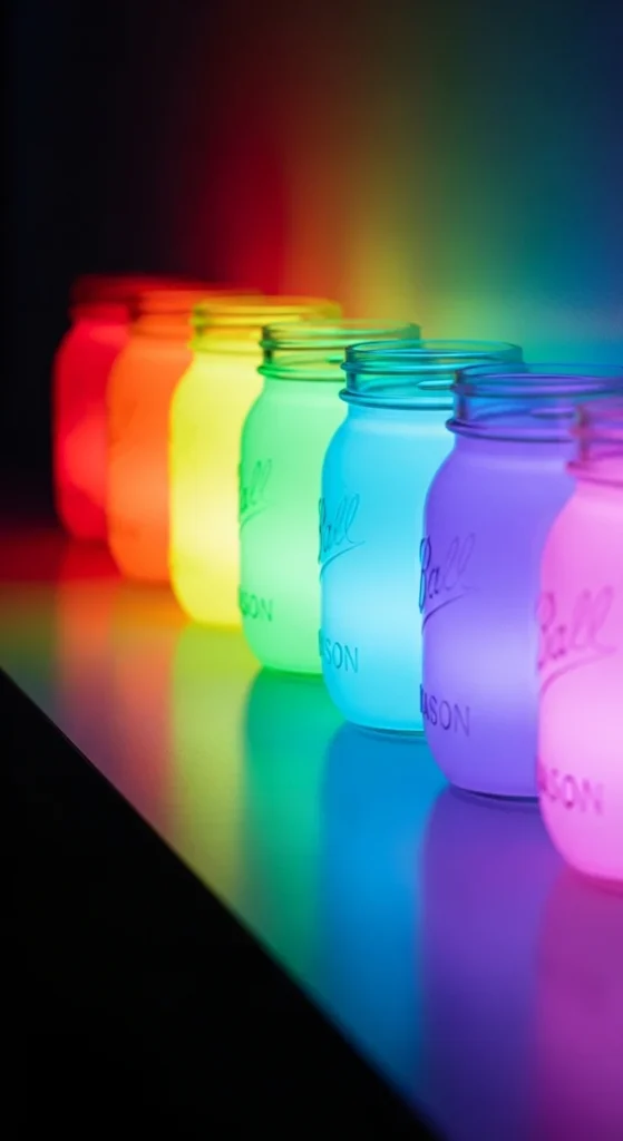 Neon Rainbow Pop Jars