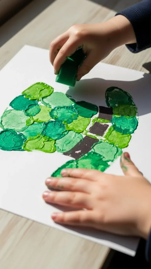 Paint-Stamped Hat Art