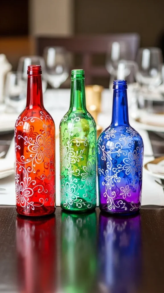 Painted Bottle Rainbow Trio